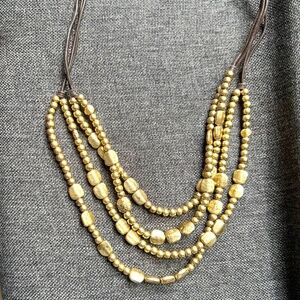 Lucky Brand leather/bead necklace